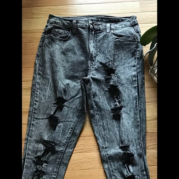 ♦️ Sz 9 | by Windsor | Black Ripped Super Skinny Bleu Jeans 🔥 - Picture 7 of 10